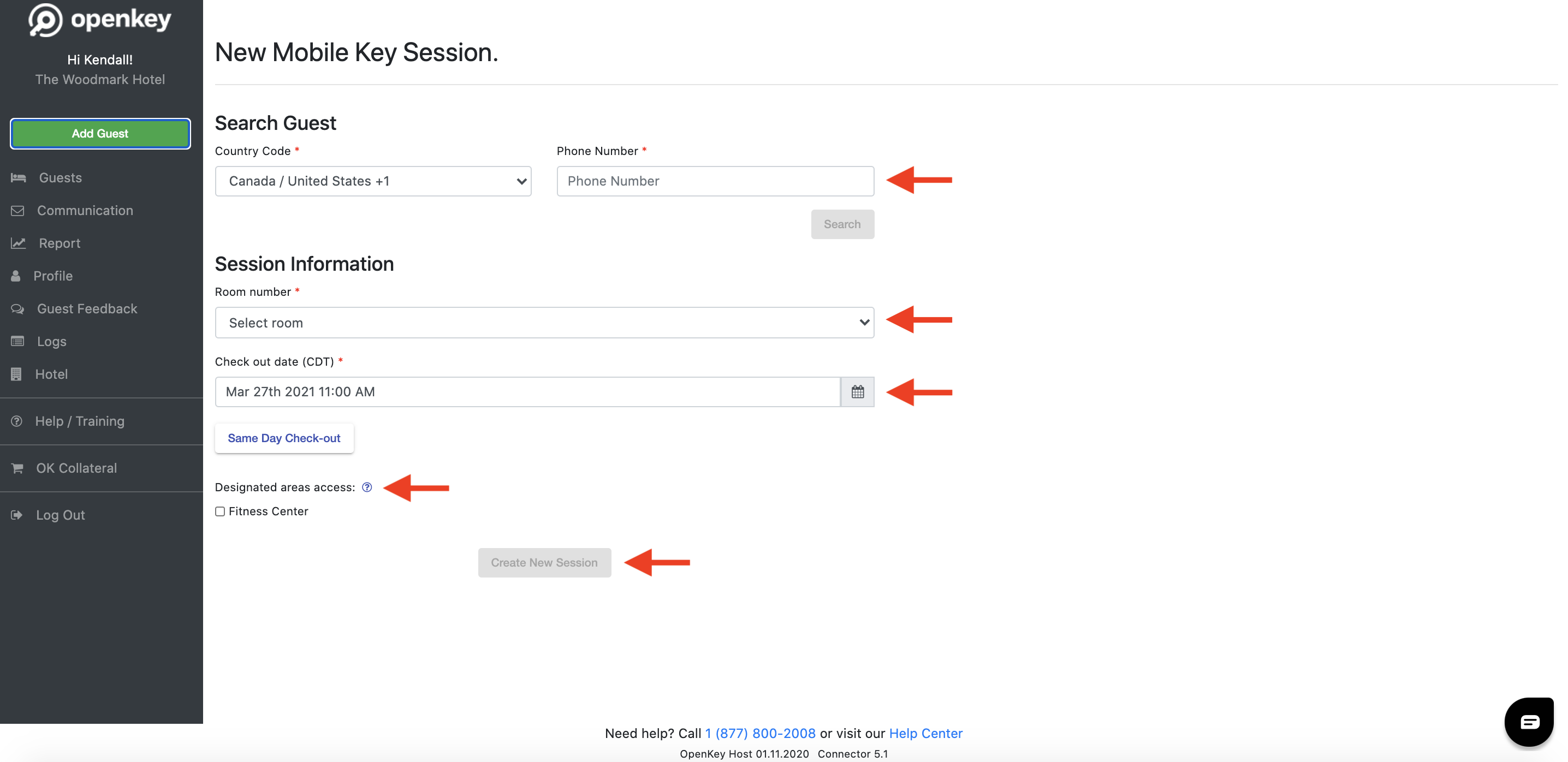 Adding a Guest/Sending a Mobile Key OpenKey
